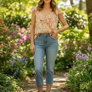 Adorable Foral Cold Shoulder Top
